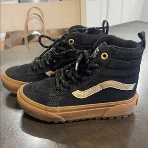 Vans Kids Black and Tan High-Top Sneakers